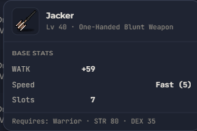 Jacker | Global > Global MapleStory Classic World
