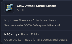 Claw Attack Scroll Lesser | Global > Global MapleStory Classic World