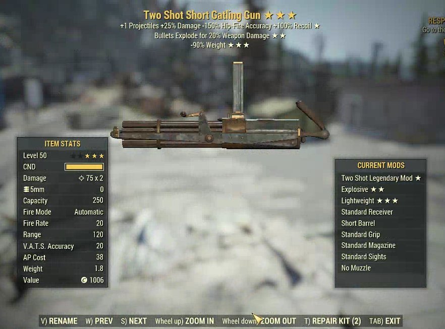 Two Shot Short Gatling Gun (2024) | PS