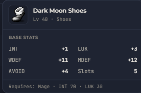 Dark Moon Shoes | Global > Global MapleStory Classic World