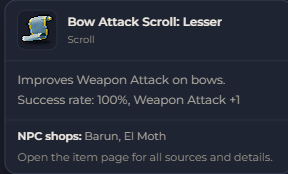 Bow Attack Scroll Lesser | Global > Global MapleStory Classic World