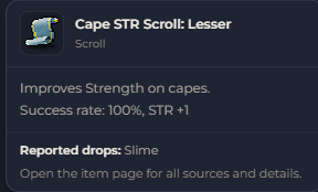 Cape STR Scroll Lesser | Global > Global MapleStory Classic World