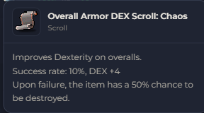 Overall Armor DEX Scroll Chaos | Global > Global MapleStory Classic World