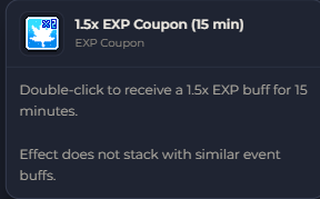 1.5x EXP Coupon (15 min) | Global > Global MapleStory Classic World