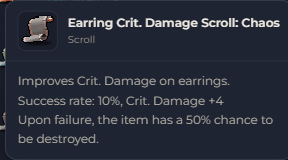 Earring Crit. Damage Scroll Chaos | Global > Global MapleStory Classic World