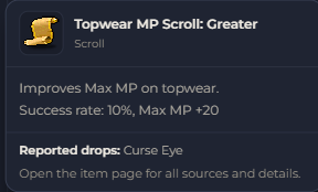 Topwear MP Scroll Greater | Global > Global MapleStory Classic World