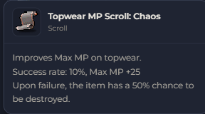 Topwear MP Scroll Chaos | Global > Global MapleStory Classic World