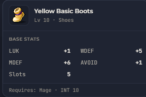 Yellow Basic Boots | Global > Global MapleStory Classic World