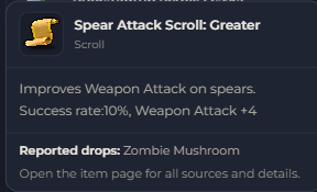 Spear Attack Scroll Greater | Global > Global MapleStory Classic World