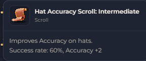 Hat Accuracy Scroll Intermediate | Global > Global MapleStory Classic World