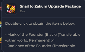 Snail to Zakum Upgrade Package | Global > Global MapleStory Classic World