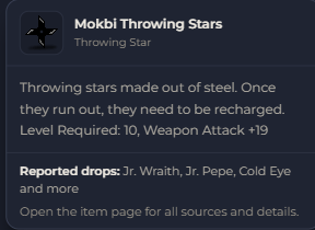 Mokbi Throwing Stars | Global > Global MapleStory Classic World