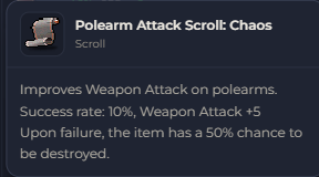 Polearm Attack Scroll Chaos | Global > Global MapleStory Classic World