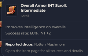 Overall Armor INT Scroll Intermediate | Global > Global MapleStory Classic World