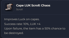 Cape LUK Scroll Chaos | Global > Global MapleStory Classic World
