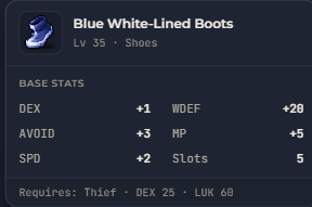 Blue White-Lined Boots | Global > Global MapleStory Classic World