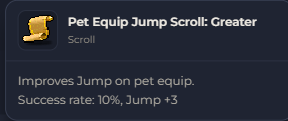 Pet Equip Jump Scroll Greater | Global > Global MapleStory Classic World