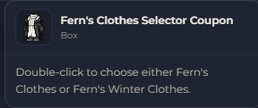 Fern's Clothes Selector Coupon | Global > Global MapleStory Classic World