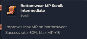 Bottomwear MP Scroll Intermediate | Global > Global MapleStory Classic World