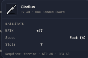 Gladius | Global > Global MapleStory Classic World
