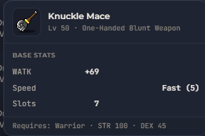 Knuckle Mace | Global > Global MapleStory Classic World