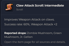 Claw Attack Scroll Intermediate | Global > Global MapleStory Classic World