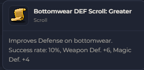 Bottomwear DEF Scroll Greater | Global > Global MapleStory Classic World